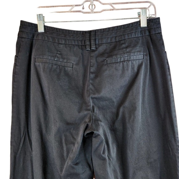 White House Black Market Womens Chino Pants Slacks Size 10 Black Flare Wide Leg - Picture 4 of 7